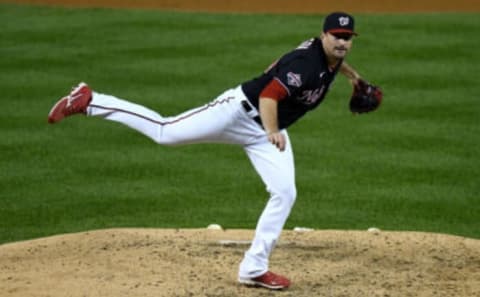 Daniel Hudson #44 of the Washington Nationals pitches against the Philadelphia Phillies at Nationals Park on September 21, 2020 in Washington, DC. (Photo by G Fiume/Getty Images)