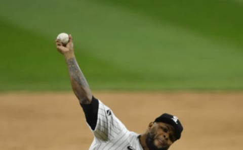 Alex Colome #48 of the Chicago White Sox pitches in the ninth inning against the Chicago Cubs at Guaranteed Rate Field on September 26, 2020 in Chicago, Illinois. (Photo by Quinn Harris/Getty Images)