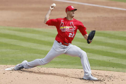 WEST PALM BEACH, FLORIDA – MARCH 10: Jack Flaherty #22 of the St. Louis Cardinals delivers a pitch against the Washington Nationals during the second inning of a Grapefruit League spring training game at FITTEAM Ballpark of The Palm Beaches on March 10, 2021 in West Palm Beach, Florida. (Photo by Michael Reaves/Getty Images)