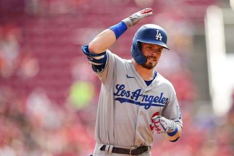 CINCINNATI, OHIO – SEPTEMBER 19: Gavin Lux #9 of the Los Angeles Dodgers runs the bases during a game between the Los Angeles Dodgers and Cincinnati Reds at Great American Ball Park on September 19, 2021 in Cincinnati, Ohio. (Photo by Emilee Chinn/Getty Images)