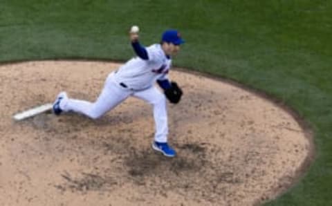 NEW YORK, NEW YORK – APRIL 19: Seth Lugo #67 of the New York Mets throws a pitch during the eighth inning of the game against the San Francisco Giants at Citi Field on April 19, 2022 in New York City. (Photo by Dustin Satloff/Getty Images)