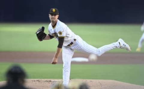 SAN DIEGO, CA – JUNE 24: MacKenzie Gore #1 of the San Diego Padres pitches during a baseball game against the Philadelphia Phillies June 24, 2022 at Petco Park in San Diego, California. (Photo by Denis Poroy/Getty Images)