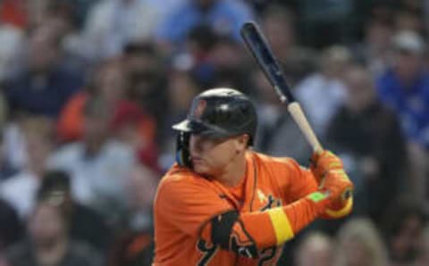 SAN FRANCISCO, CALIFORNIA – SEPTEMBER 02: Joc Pederson #23 of the San Francisco Giants bats against the Philadelphia Phillies in the bottom of the first inning at Oracle Park on September 02, 2022 in San Francisco, California. (Photo by Thearon W. Henderson/Getty Images)