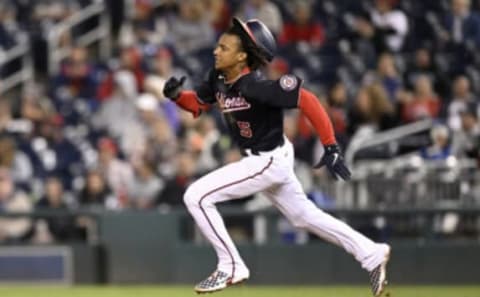 WASHINGTON, DC – SEPTEMBER 28: CJ Abrams #5 of the Washington Nationals runs the bases against the Atlanta Braves at Nationals Park on September 28, 2022 in Washington, DC. (Photo by G Fiume/Getty Images)