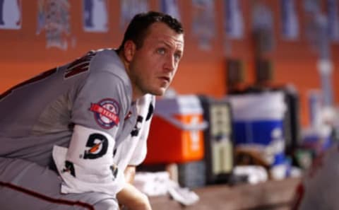 Jordan Zimmermann #27 of the Washington Nationals looks on during a game against the Miami Marlins at Marlins Park on July 28, 2015 in Miami, Florida. (Photo by Mike Ehrmann/Getty Images)