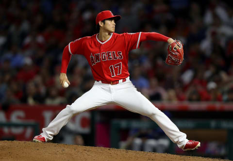 ANAHEIM, CA – JUNE 06: Shohei Ohtani #17 of the Los Angeles Angels of Anaheim pitches during a game against the Kansas City Royals at Angel Stadium on June 6, 2018 in Anaheim, California. (Photo by Sean M. Haffey/Getty Images)