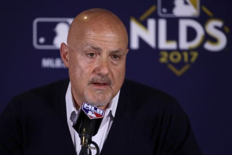 CHICAGO, IL – OCTOBER 11: General mananger Mike Rizzo of the Washington Nationals speaks to the media before game four of the National League Division Series against the Chicago Cubs at Wrigley Field on October 11, 2017 in Chicago, Illinois. (Photo by Jonathan Daniel/Getty Images)