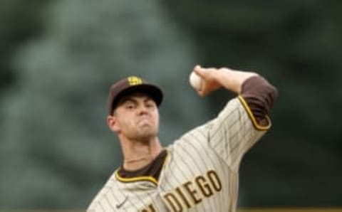 DENVER, COLORADO – JUNE 17: MacKenzie Gore #1 of the San Diego Padres throws against the Colorado Rockies in the first inning at Coors Field on June 17, 2022 in Denver, Colorado. (Photo by Matthew Stockman/Getty Images)