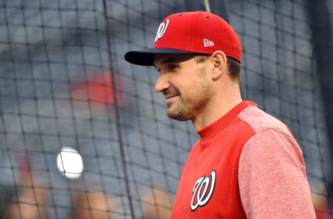 WASHINGTON, DC – OCTOBER 26: Ryan Zimmerman #11 of the Washington Nationals looks on during batting practice prior to Game Four of the 2019 World Series against the Houston Astros at Nationals Park on October 26, 2019 in Washington, DC. (Photo by Will Newton/Getty Images)