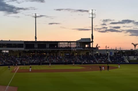 Mar 28, 2017; West Palm Beach, FL, USA; A general view of a spring training game between the Miami Marlins and the Washington Nationals at The Ballpark of the Palm Beaches. Mandatory Credit: Steve Mitchell-USA TODAY Sports