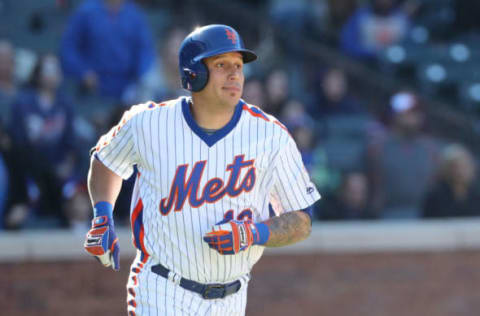 Sep 25, 2016; New York City, NY, USA; New York Mets shortstop Asdrubal Cabrera (13) heads out on his grand slam to right during the seventh inning against the Philadelphia Phillies at Citi Field. Mandatory Credit: Anthony Gruppuso-USA TODAY Sports