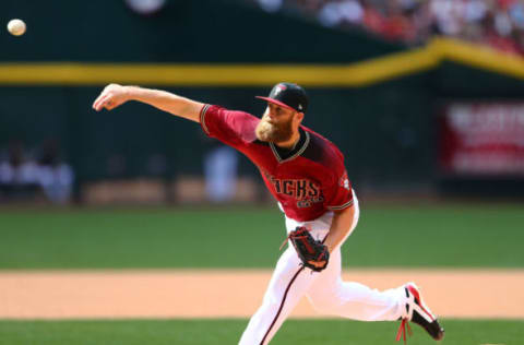 Apr 9, 2017; Phoenix, AZ, USA; Arizona Diamondbacks pitcher Archie Bradley against the Cleveland Indians at Chase Field. Mandatory Credit: Mark J. Rebilas-USA TODAY Sports