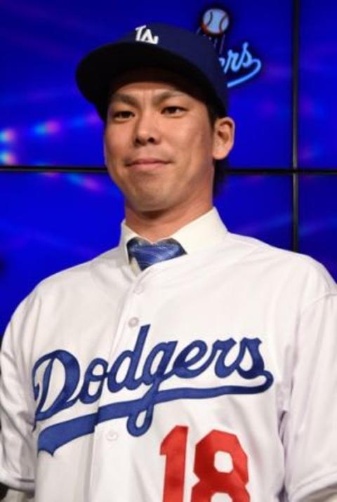 Jan 7, 2016; Los Angeles, CA, USA; Kent Maeda addresses the media at a Los Angeles Dodgers press conference to announce the signing of the Japanese pitcher to an eight-year contract at Dodger Stadium. Mandatory Credit: Kirby Lee-USA TODAY Sports