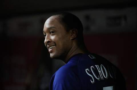 CINCINNATI, OH – AUGUST 29: Jonathan Schoop #5 of the Milwaukee Brewers celebrates in the dugout after hitting a home run in the 7th inning against the Cincinnati Reds at Great American Ball Park on August 29, 2018, in Cincinnati, Ohio. (Photo by Andy Lyons/Getty Images)