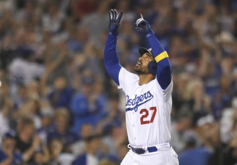 LOS ANGELES, CA – SEPTEMBER 01: Matt Kemp #27 Dodgers celebrates with the Los Angeles Dodgers (Photo by John McCoy/Getty Images) ***Matt Kemp