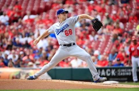 CINCINNATI, OH – SEPTEMBER 12: Ross Stripling #68 of the Los Angeles Dodgers throws a pitch against the Cincinnati Reds at Great American Ball Park on September 12, 2018 in Cincinnati, Ohio. (Photo by Andy Lyons/Getty Images)