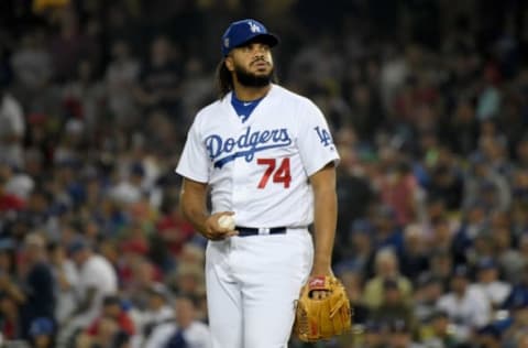 LOS ANGELES, CA – OCTOBER 28: Kenley Jansen #74 of the Los Angeles Dodgers preapres to pitch against the Boston Red Sox during the ninth inning in Game Five of the 2018 World Series at Dodger Stadium on October 28, 2018 in Los Angeles, California. (Photo by Harry How/Getty Images)