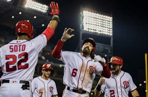 WASHINGTON, DC – MAY 19: Anthony Rendon #6 of the Washington Nationals celebrates after hitting a three run home run against the Chicago Cubs during the sixth inning at Nationals Park on May 19, 2019 in Washington, DC. (Photo by Scott Taetsch/Getty Images)