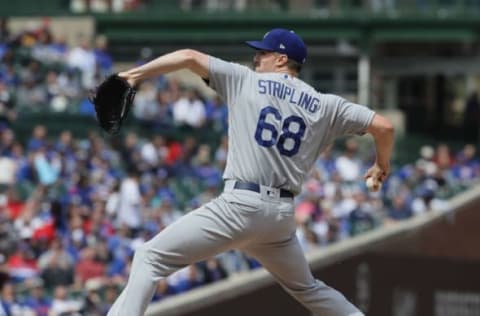 CHICAGO, ILLINOIS – APRIL 25: Starting pitcher Ross Stripling #68 of the Los Angeles Dodgers delivers the ball against the Chicago Cubs at Wrigley Field on April 25, 2019 in Chicago, Illinois. (Photo by Jonathan Daniel/Getty Images)