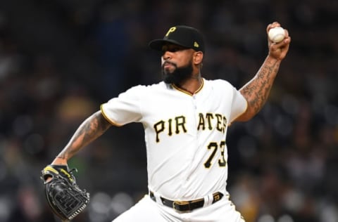 PITTSBURGH, PA – MAY 31: Felipe Vazquez #73 of the Pittsburgh Pirates pitches during the ninth inning against the Milwaukee Brewers at PNC Park on May 31, 2019 in Pittsburgh, Pennsylvania. (Photo by Joe Sargent/Getty Images)