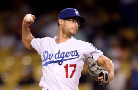 LOS ANGELES, CALIFORNIA – MAY 08: Joe Kelly #17 of the Los Angeles Dodgers pitches in relief during the ninth inning against the Atlanta Braves at Dodger Stadium on May 08, 2019 in Los Angeles, California. (Photo by Harry How/Getty Images)