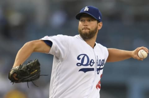 LOS ANGELES, CA – JUNE 18: Clayton Kershaw #22 of the Los Angeles Dodgers poitches to the San Francisco Giants in the first inning at Dodger Stadium on June 18, 2019 in Los Angeles, California. (Photo by John McCoy/Getty Images)