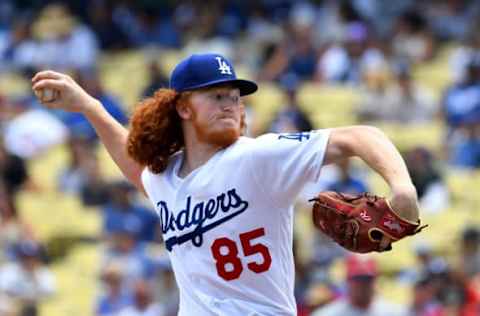 LOS ANGELES, CA – AUGUST 07: Dustin May #85 of the Los Angeles Dodgers pitches in the second inning of the game against the St. Louis Cardinals at Dodger Stadium on August 7, 2019 in Los Angeles, California. (Photo by Jayne Kamin-Oncea/Getty Images)