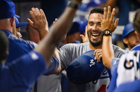 Edwin Rios of the Los Angeles Dodgers (Photo by Mark Brown/Getty Images)