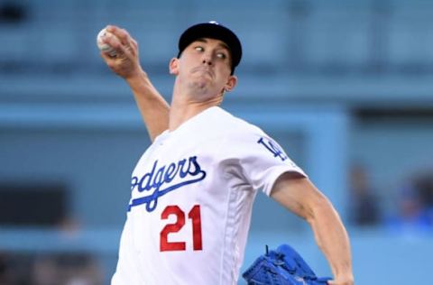 LOS ANGELES, CALIFORNIA – AUGUST 09: Walker Buehler #21 of the Los Angeles Dodgers pitches during the first inning against the Arizona Diamondbacks at Dodger Stadium on August 09, 2019 in Los Angeles, California. (Photo by Harry How/Getty Images)