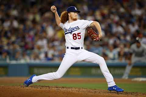 Dustin May, Los Angeles Dodgers (Photo by Rob Leiter/MLB Photos via Getty Images)