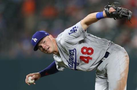 BALTIMORE, MARYLAND – SEPTEMBER 10: Gavin Lux #48 of the Los Angeles Dodgers fields against the Baltimore Orioles against the Baltimore Orioles at Oriole Park at Camden Yards on September 10, 2019 in Baltimore, Maryland. (Photo by Patrick Smith/Getty Images)