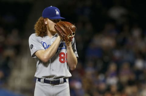 NEW YORK, NEW YORK - SEPTEMBER 15: Dustin May #85 of the Los Angeles Dodgers pitches against the New York Mets at Citi Field on September 15, 2019 in New York City. The Dodgers defeated the Mets 3-2. (Photo by Jim McIsaac/Getty Images)