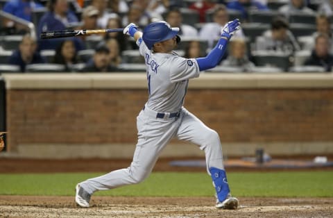 NEW YORK, NEW YORK – SEPTEMBER 13: A.J. Pollock #11 of the Los Angeles Dodgers in action against the New York Mets at Citi Field on September 13, 2019 in New York City. The Dodgers defeated the Mets 9-2. (Photo by Jim McIsaac/Getty Images)