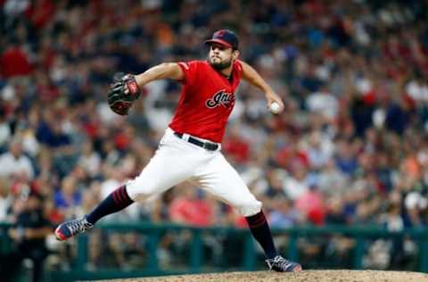 CLEVELAND, OH – SEPTEMBER 21: Brad Hand #33 of the Cleveland Indians pitches against the Philadelphia Phillies during the sixth inning at Progressive Field on September 21, 2019 in Cleveland, Ohio. The Phillies defeated the Indians 9-4. (Photo by David Maxwell/Getty Images)