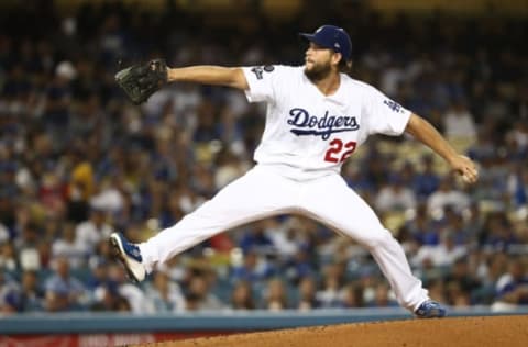 LOS ANGELES, CALIFORNIA – OCTOBER 04: Clayton Kershaw #22 of the Los Angeles Dodgers pitches in the second inning against the Washington Nationals in game two of the National League Division Series at Dodger Stadium on October 04, 2019 in Los Angeles, California. (Photo by Sean M. Haffey/Getty Images)