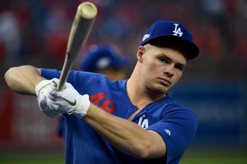 Gavin Lux #48 of the Los Angeles Dodgers (Photo by Will Newton/Getty Images)