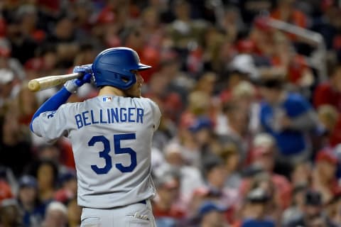 Cody Bellinger prepares for an at-bat. (Photo by Will Newton/Getty Images)