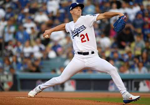 LOS ANGELES, CALIFORNIA – OCTOBER 09: Starting pitcher Walker Buehler #21 of the Los Angeles Dodgers delivers in the first inning of game five of the National League Division Series against the Washington Nationals at Dodger Stadium on October 09, 2019 in Los Angeles, California. (Photo by Harry How/Getty Images)