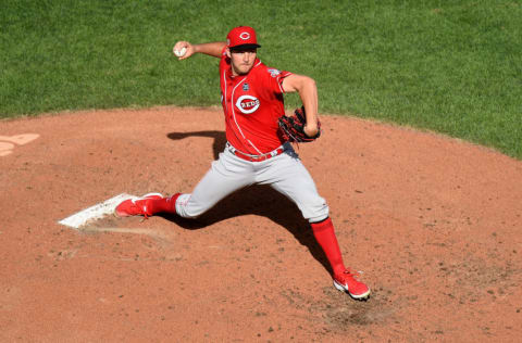 WASHINGTON, DC - AUGUST 14: Trevor Bauer #27 of the Cincinnati Reds pitches against the Washington Nationals at Nationals Park on August 14, 2019 in Washington, DC. (Photo by G Fiume/Getty Images)