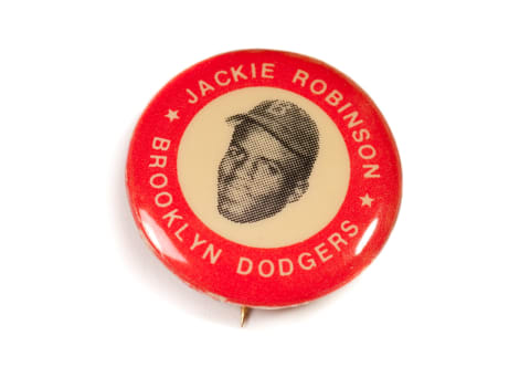 Vintage Jackie Robinson pin (Photo by John Kanuit Photography/Sports Studio Photos/Getty Images)