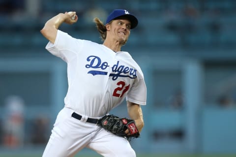 Zack Greinke of the Los Angeles Dodgers (Photo by Stephen Dunn/Getty Images)