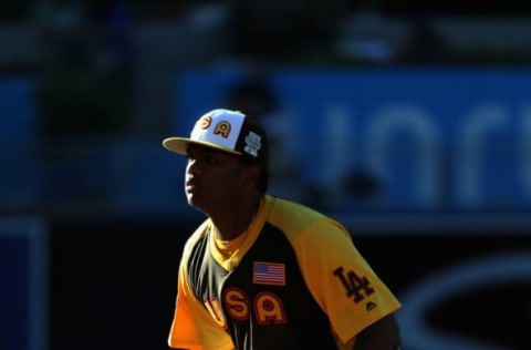 SAN DIEGO, CA – JULY 10: Willie Calhoun of the U.S. Team looks on during the SiriusXM All-Star Futures Game at PETCO Park on July 10, 2016 in San Diego, California. (Photo by Sean M. Haffey/Getty Images)