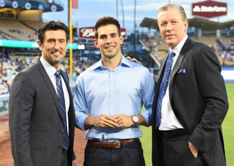 Los Angeles Dodgers television broadcast team (Photo by Jayne Kamin-Oncea/Getty Images)