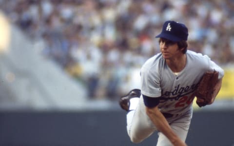 LOS ANGELES – 1972. Don Sutton, pitcher for the Los Angeles Dodgers, is about to make a delivery at Dodger Stadium during the season of 1972. (Photo by Mark Rucker/Transcendental Graphics, Getty Images)