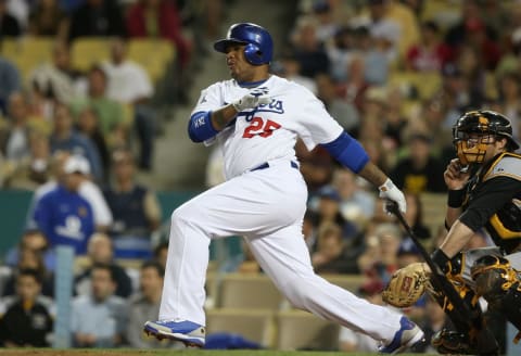 Andruw Jones #25 of the Los Angeles Dodgers (Photo by Lisa Blumenfeld/Getty Images)