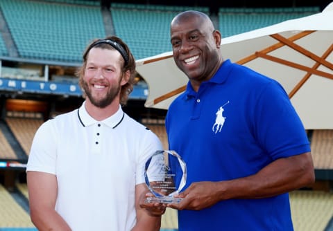 Magic Johnson and Clayton Kershaw (Photo by Leon Bennett/Getty Images for Kershaw’s Challenge )