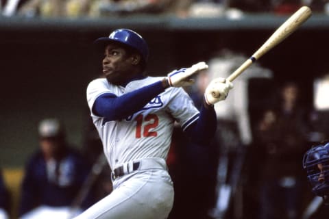 MONTREAL – OCTOBER 19: Dusty Baker #12 of the Los Angeles Dodgers bats during the National League Championship Series (Photo by Ronald C. Modra/Getty Images)