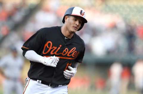 BALTIMORE, MD – JUNE 01: Manny Machado #13 of the Baltimore Orioles rounds the bases after hitting a home run during a baseball game against the New York Yankees at Oriole Park at Camden Yards on June 1, 2018, in Baltimore, Maryland. (Photo by Mitchell Layton/Getty Images)