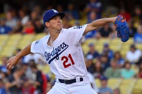 LOS ANGELES, CA – JUNE 08: Walker Buehler #21 of the Los Angeles Dodgers pitches in the first inning of the game against the Atlanta Braves at Dodger Stadium on June 8, 2018 in Los Angeles, California. (Photo by Jayne Kamin-Oncea/Getty Images)