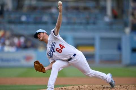 LOS ANGELES, CA – JUNE 17: Caleb Ferguson #64 of the Los Angeles Dodgers pitches agaist the San Francisco Giants in the second inning at Dodger Stadium on June 17, 2018 in Los Angeles, California. (Photo by John McCoy/Getty Images)